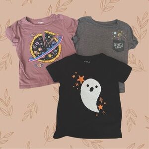 Bundle graphic Ts pizza planet stars flip sequin ghost halloween cute